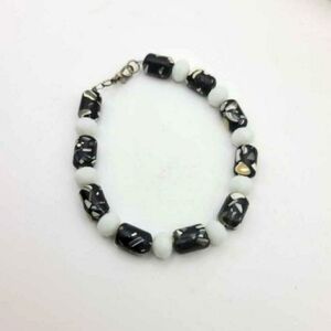Black and White Beaded Bracelet